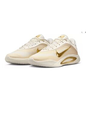 Nike A'One Basketball Shoes Sail/Metallic Gold Size 9